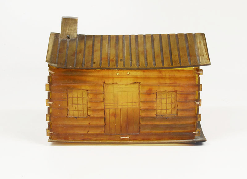 STEVEN S. POWERS William Henry Harrison Log Cabin Made Out of Horn