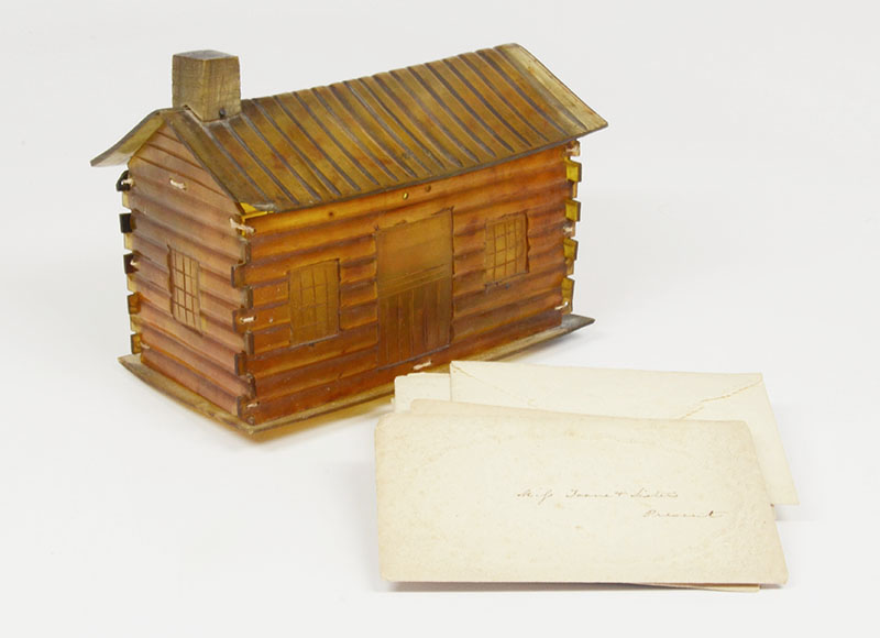 STEVEN S. POWERS William Henry Harrison Log Cabin Made Out of Horn